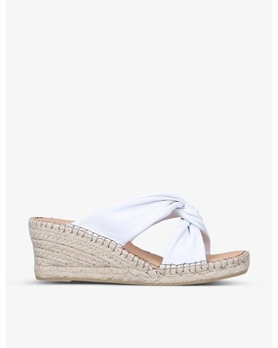 Carvela Kurt Geiger Twist Knot-detail Leather Wedges - White