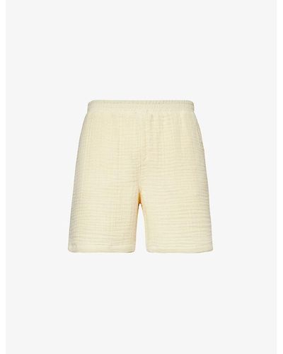 Daily Paper Enzi Seersucker-texture Cotton Shorts X - Natural