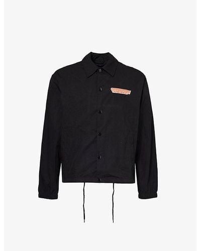 AWAKE NY Graphic-print Spread-collar Cotton-blend Coach Jacket - Black