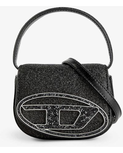 DIESEL 1dr Xs Logo-plaque Faux-leather Cross-body Bag - Black