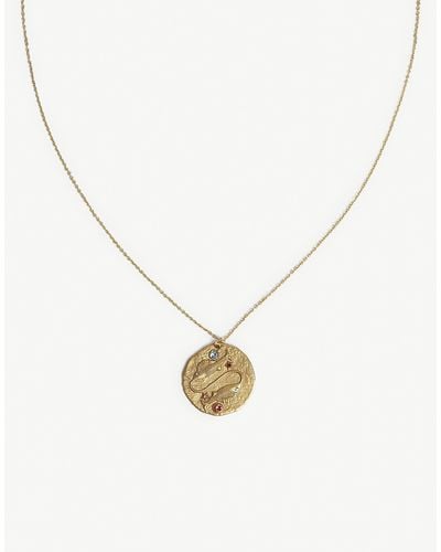 Maje Aries Zodiac Brass Coin Necklace - Metallic