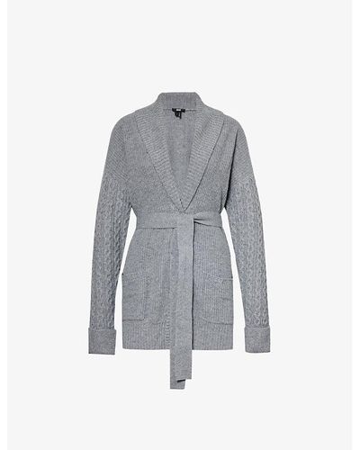 PAIGE Emmaline Relaxed-fit Wool-blend Knitted Cardigan - Gray