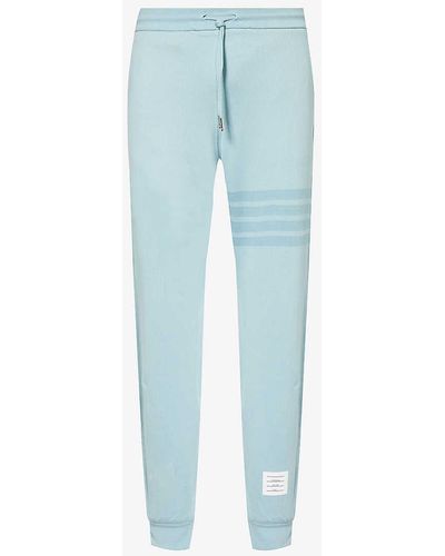 Thom Browne Branded Four-stripe Cotton jogging Bottoms X - Blue