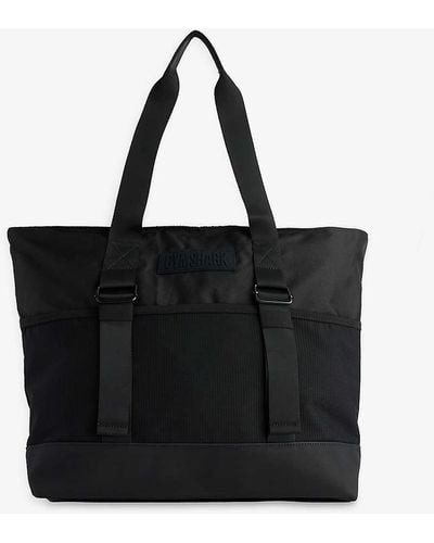 GYMSHARK Everyday Brand-patch Recycled-polyester Tote Bag - Black