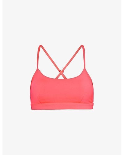 Alo Yoga Airlift Intrigue Scoop-neck Stretch-woven Bra - Pink