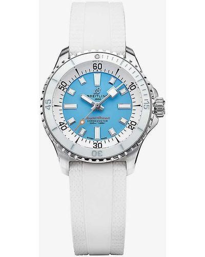 Breitling Unisex A173771a1c1s1 Superocean Stainless-steel And Ceramic Automatic Watch - Blue