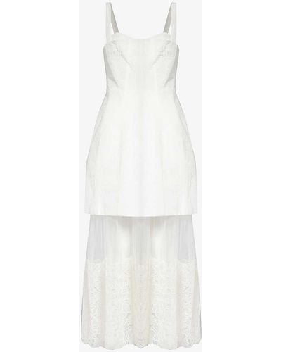 Jonathan Simkhai Callan Lace-panel Woven Midi Dress - White
