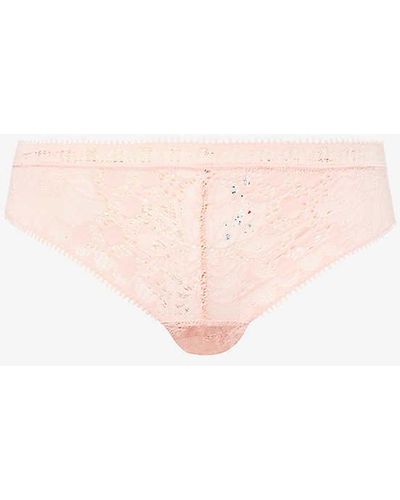 Chantelle Day To Night Mid-rise Stretch-lace Briefs - Pink