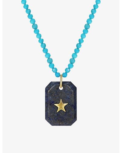Celeste Starre Star Power 18ct Yellow -plated Brass And Lapis Pendant Necklace - Blue