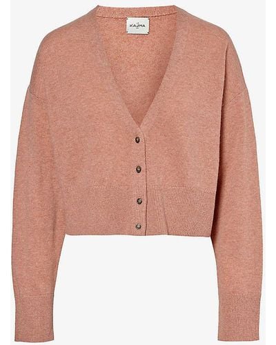 LeKasha Cropped Relaxed-fit Organic-cashmere Cardigan - Pink