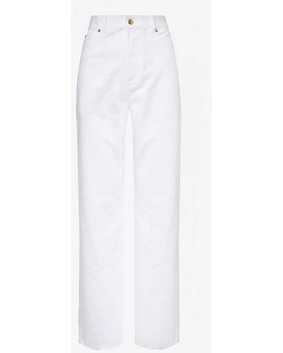 Valentino Garavani Brand-patch Relaxed-fit Straight-leg High-rise Jeans - White