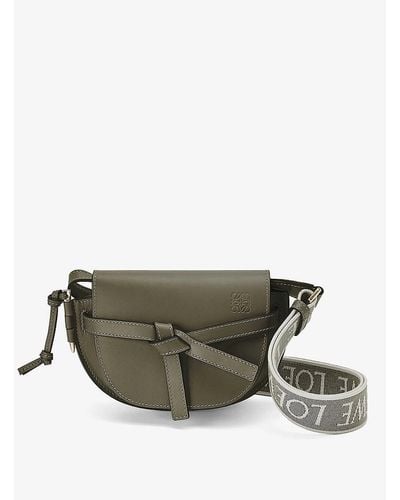 Loewe Gate Dual Mini Leather Cross-body Bag - Grey