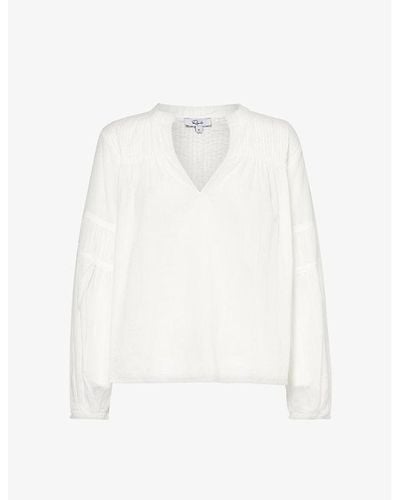 Rails Marli V-neck Cotton Shirt - White
