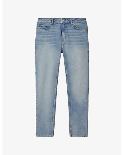 Reiss Ordu Straight-leg Slim-fit Stretch-denim Jeans - Blue