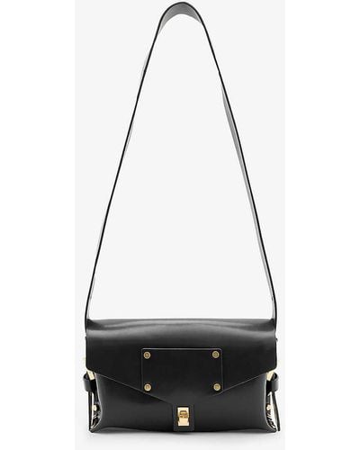 AllSaints Miro Stud-embellished Leather Shoulder Bag - White