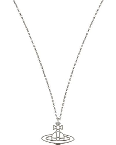 Vivienne Westwood Thin Lines Flat Orb Necklace - Metallic