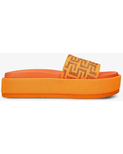 Steve Madden Kora 575 Geometric-print Woven Sandals - Orange
