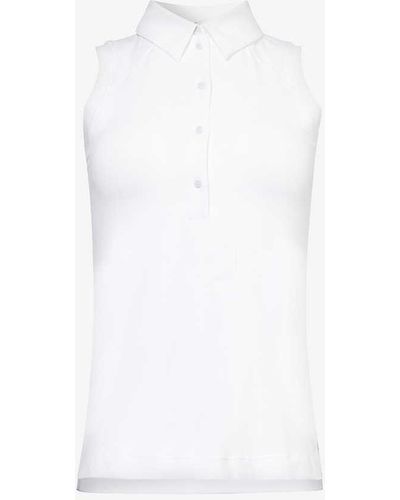 lululemon Sleeveless Polo-collar Stretch-recycled Nylon Top - White
