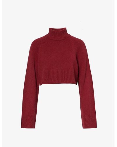 Reformation Garrett Relaxed-fit Recycled-cashmere And Cashmere-blend Sweater - Red
