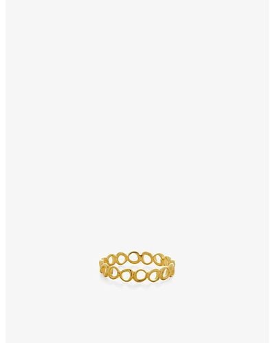Monica Vinader Nura Open-shape 18ct -plated Vermeil Sterling-silver Stacking Ring - Metallic