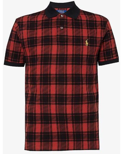 Polo Ralph Lauren Tartan-pattern Logo-embroidered Cotton-piqué Polo Shirt X