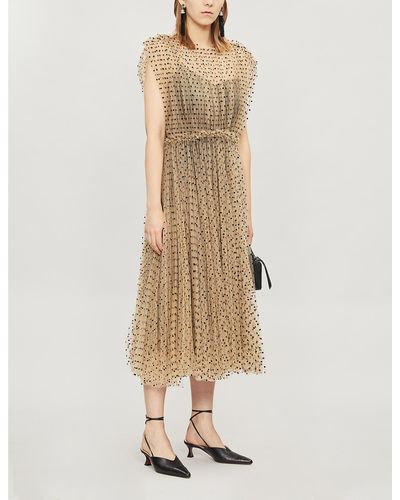 Khaite Alix Polka Dot-patterned Tulle Dress - Natural