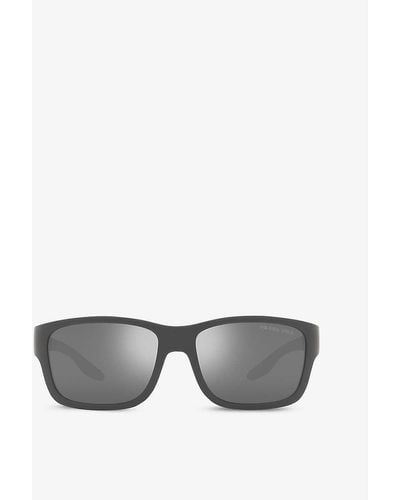 Prada Linea Rossa Ps 01ws Square-frame Acetate Sunglasses - Grey