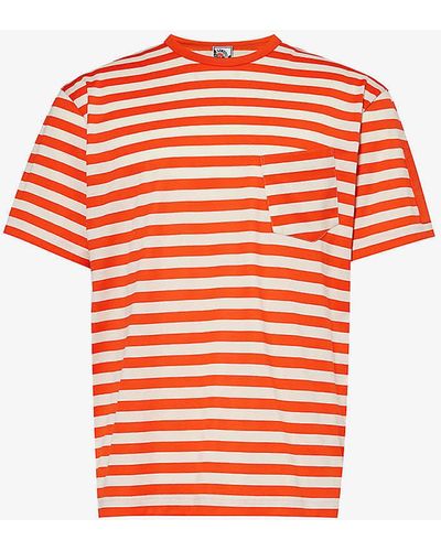 Sunspel X Nigel Cabourn Striped Cotton-jersey T-shirt - Orange