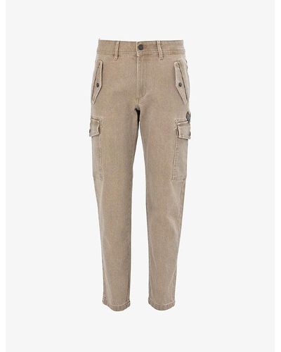 IKKS Cargo-pocket Straight-leg Mid-rise Jeans - Natural
