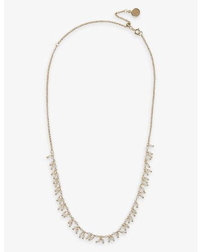 The White Company The Company Chalcedony Fine-beaded Gold-plated Brass Necklace - White