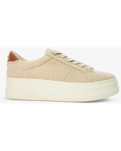 Dune exaggerate Logo-badge Flatform Canvas Trainers - Natural