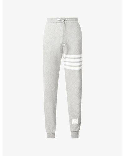Thom Browne Four-bar Slim-fit Cotton jogging Bottom - Gray