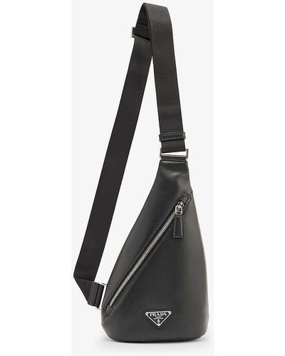 Prada Sling Leather Cross-body Bag - Black
