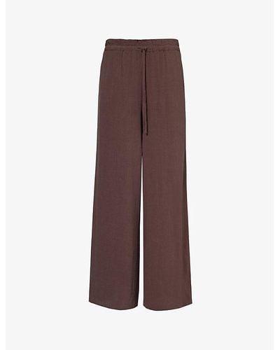 4th & Reckless Tulum Straight-leg Mid-rise Drawstring-waist Woven Trousers - Brown