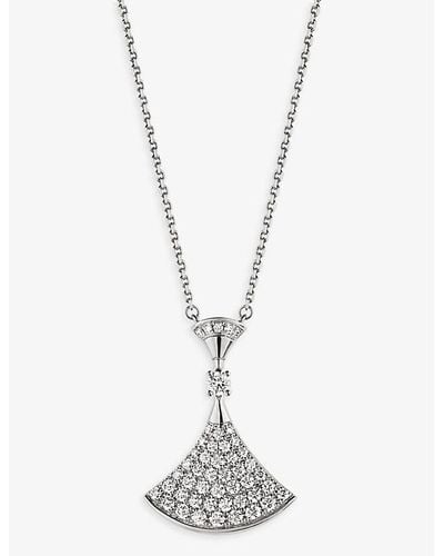 BVLGARI Divas' Dream 18ct White-gold And 0.88ct Diamond Pendant Necklace