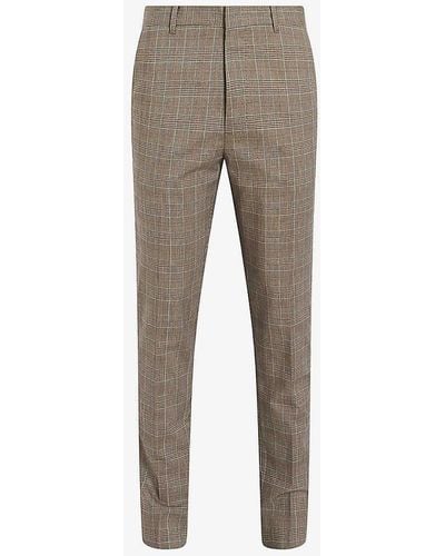 AllSaints Maffrett Slim-fit Straight-leg Woven-blend Trousers - Grey