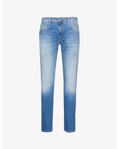 Replay Waitom Regular-fit Straight-leg Stretch-denim Jeans in Blue for Men  | Lyst