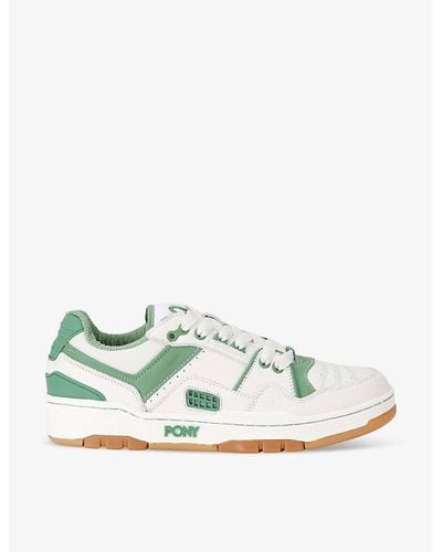 Product Of New York M 100 Low Logo-embellished Leather Low-top Sneakers - Green