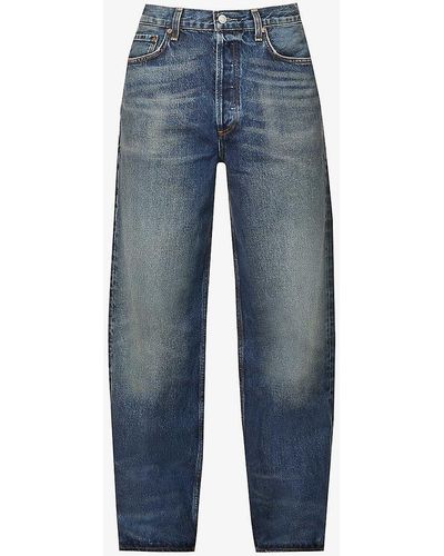 Agolde Illumite Deven Straight-leg Mid-rise Organic-denim Jeans - Blue