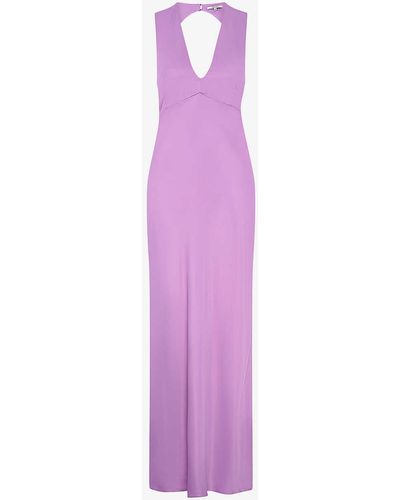 OMNES Nova Cut-out Woven Maxi Dress - Purple