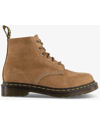 Dr. Martens 101 Six-eyelet Lace-up Leather Ankle Boots - Brown