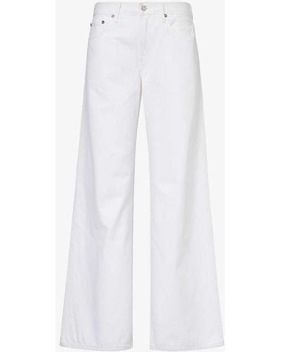 Agolde Clara Wide-leg Low-rise Jeans - White