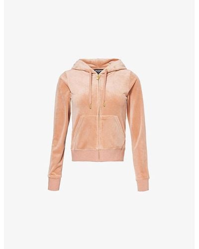 Juicy Couture Robertson Logo-embroidered Velour Hoody - Pink