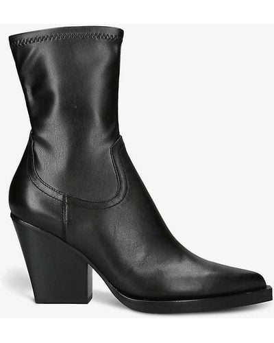 Dolce Vita Boyde Leather Heeled Ankle Boots - Black