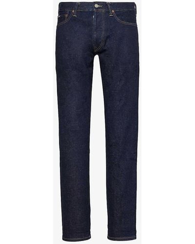 Polo Ralph Lauren Five-pocket Belt-loop Slim-fit Tapered-leg Stretch-denim Jeans - Blue