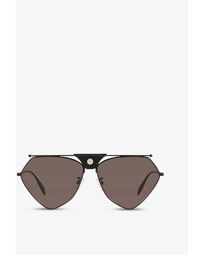 Alexander McQueen Am0317s Geometric Sunglasses - Black
