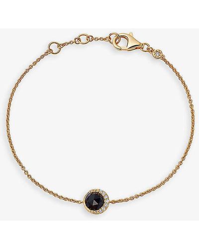 Astley Clarke Luna 18ct Yellow Gold-plated Vermeil Sterling-silver, Black Onyx And White Sapphire Bracelet - Metallic