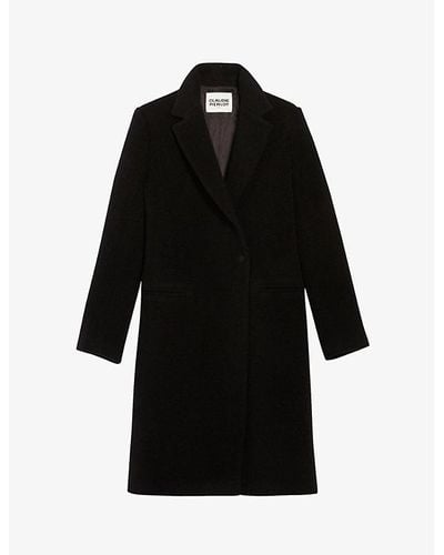 Claudie Pierlot Goodbis Straight-fit Mid-length Wool Coat - Black
