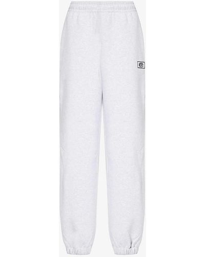 ROTATE SUNDAY Branded-embroidery Elasticated-waistband Organic-cotton jogging Bottoms - White
