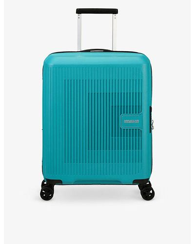 American Tourister Aerostep Expandable Four-wheel Suitcase 55cm - Blue